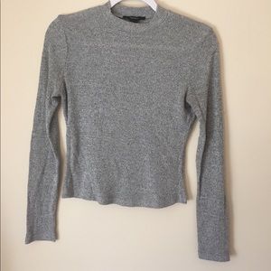 F21 Crew Neck Knit Grey Top